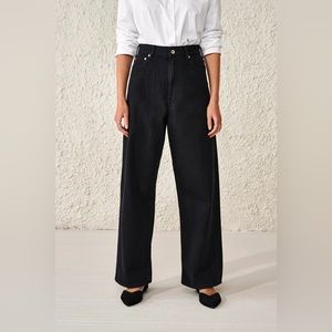 Bellerose Poker High Waisted Wide Leg Jeans – Off Black, Size 26